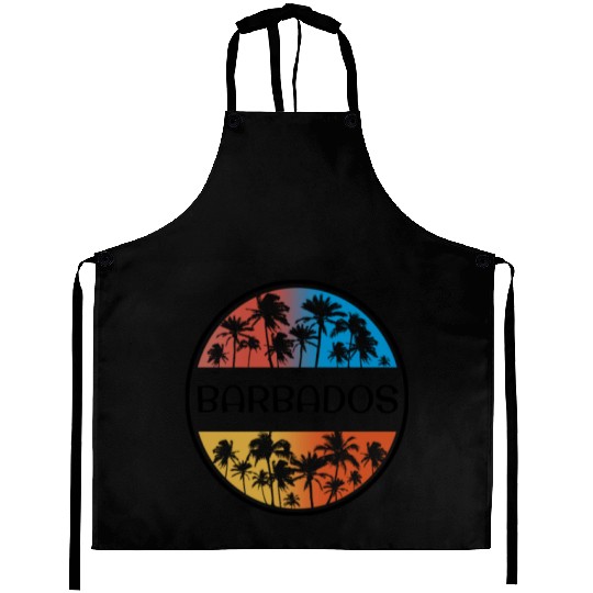 Barbados Palm Tree Stylish Vacation Souvenir Aprons
