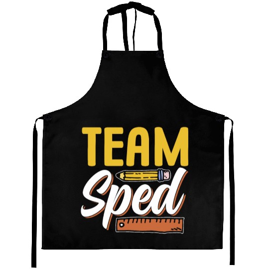 Team Sped Awareness Teacher Special Education Aprons