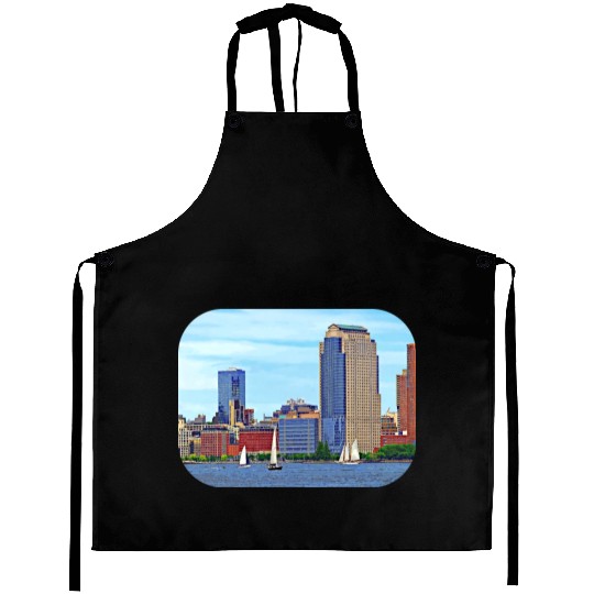 Manhattan NY - Boats By Manhattan Skyline Aprons