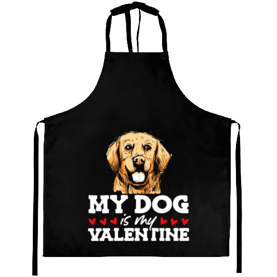 My Dog Is My Valentine Date Cute Doggy Aprons