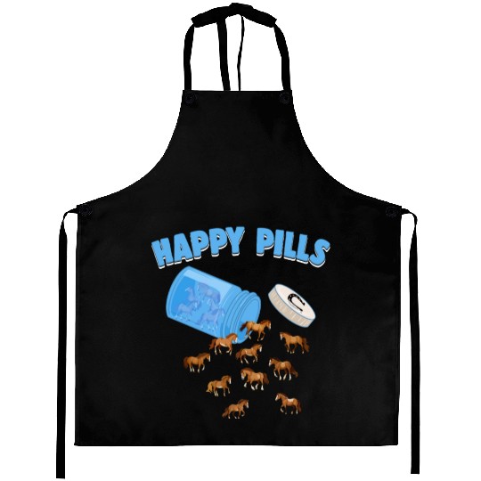 Happy Pills Farm Animal Funny Horse Lovers Humor Aprons