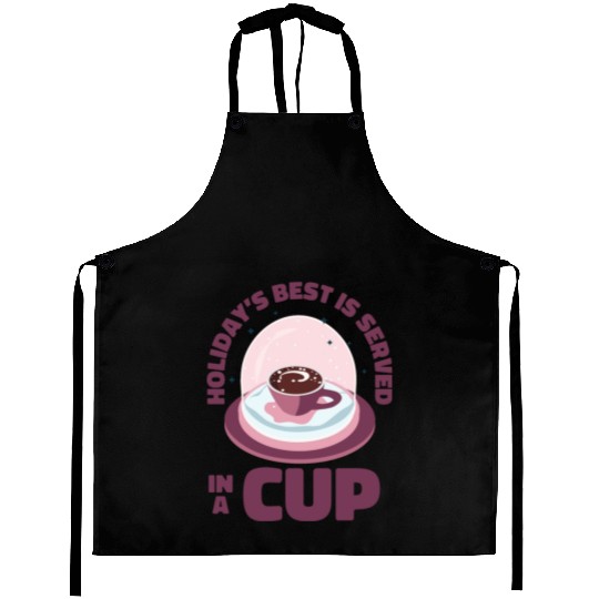 Christmas Snow Globe Coffee Caffeine Lover Aprons