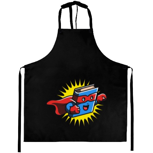 Book Hero Reading Book Lover Comic Book Comics Aprons