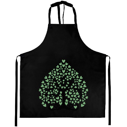 Tree of Life with Hearts Two Color Vector Aprons