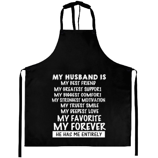 I LOVE MY HUSBAND FOREVER Aprons
