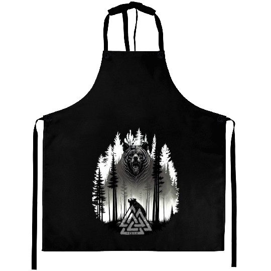 Grizzly bear Bear Valknut Wotan knot Forest Viking Aprons