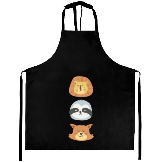 Lion, Sloth and Weasel Aprons