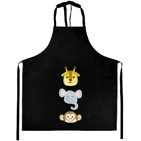 Giraffe, Elephant, Monkey Aprons