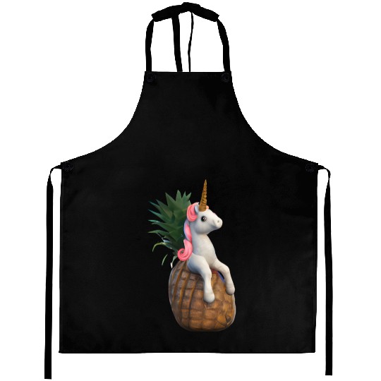 Pineapple unicorn - tropical unicorn Aprons