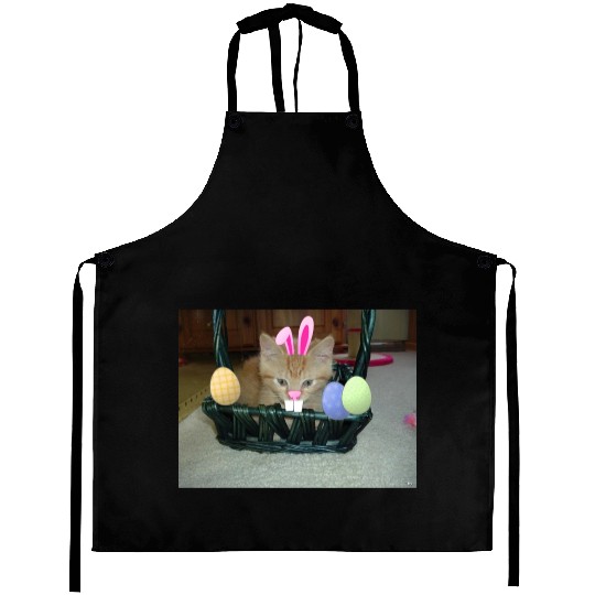 Festive Bunny Easter Cat Design Aprons