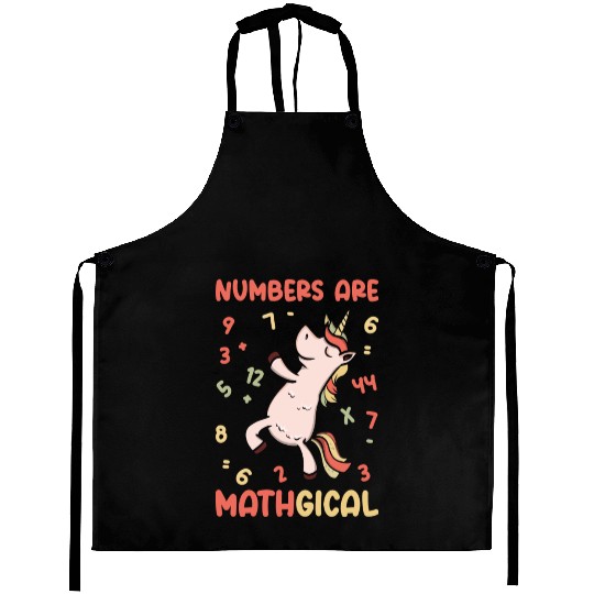 Math Number Lovers Mathematics Unicorn Teacher Aprons