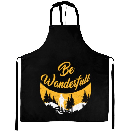 Wanderlust Be Wanderfull Mountain Fan Hiking Aprons