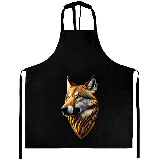 Brown Wolf Graphic Aprons