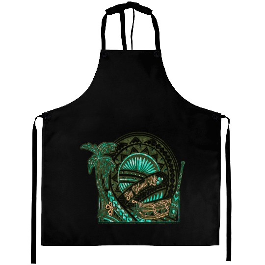 Big Island Outrigger Canoe Tribal Halftone Edges Aprons