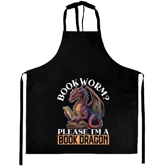 Bookworm Please I'm A Book Dragon Myth Dragon Aprons