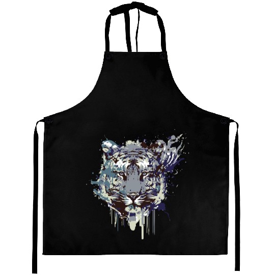 Tiger head artwork design Aprons