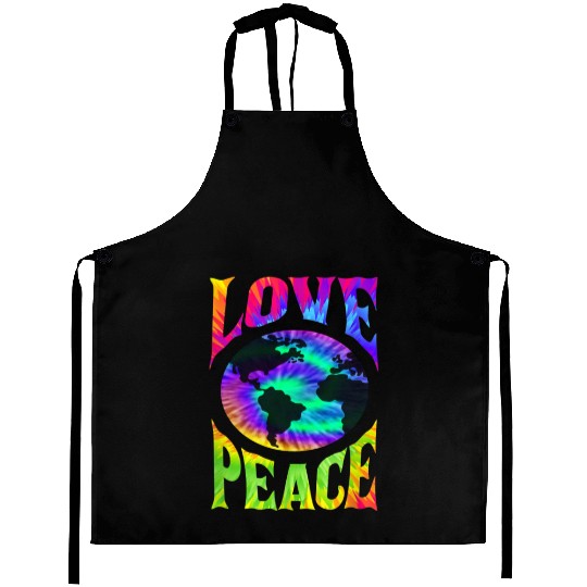 Peace Love earth 60S 70S Tie Dye Hippie ONLY PEACE Aprons