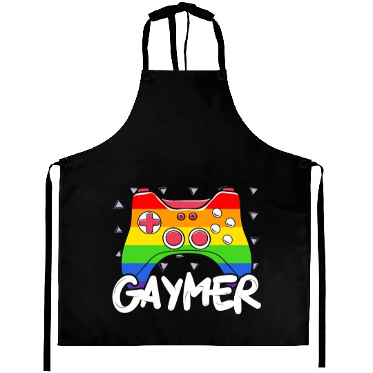 Gaymer Video Game Rainbow Pride Month LGBTQ Gay Aprons
