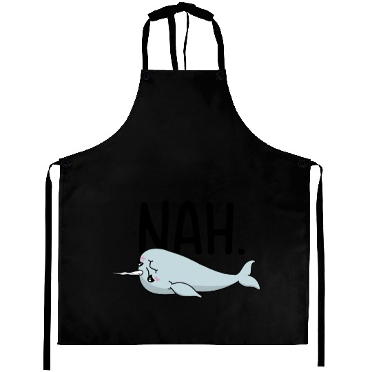 Procrastinating Narwhal Lover Aquatic Animals Aprons