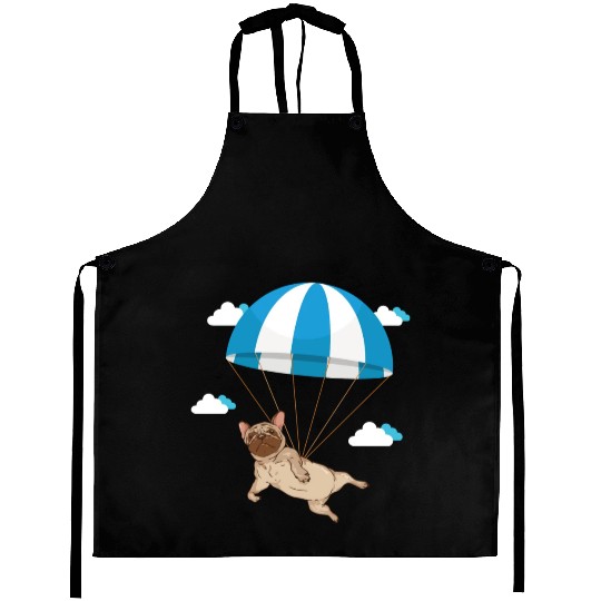 Funny Pug Dog Lover Pet Skydiving Parachute Aprons