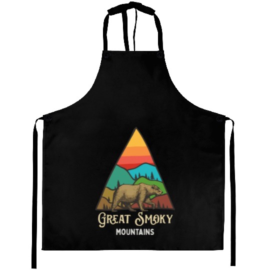 Great Smoky Mountains Vintage Landscape Aprons