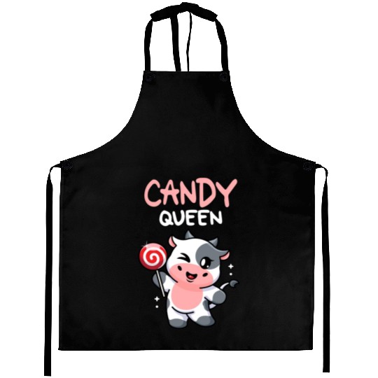 Candy Queen I Lollipop I Cow I Kids I Candy Aprons
