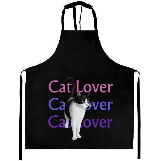 Cat Lover Tuxedo Cat Aprons