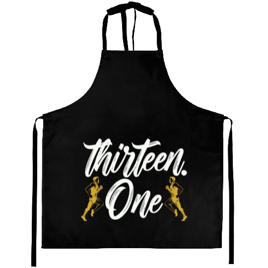 Half Marathon Thirteen One Athletic Marathoner Aprons