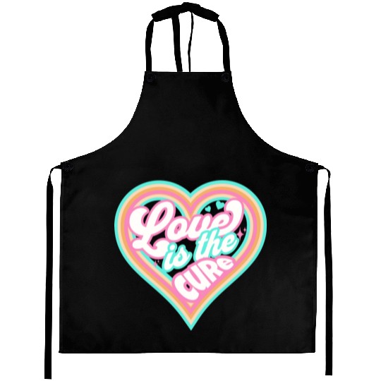 LOVE IS THE CURE (pink) Aprons