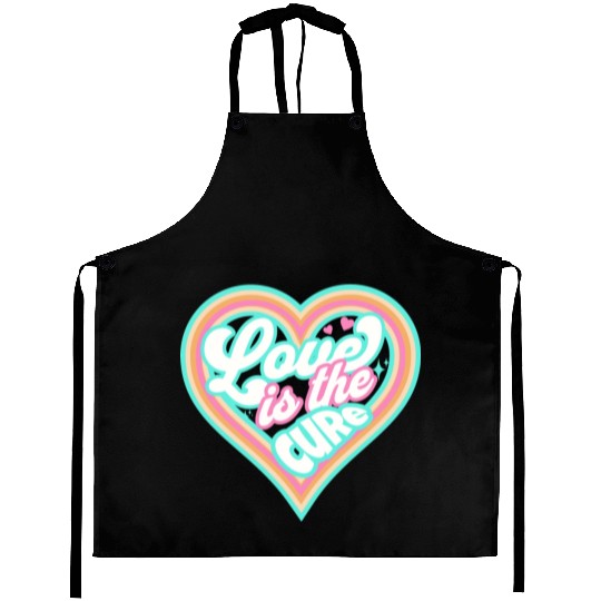 LOVE IS THE CURE (blue) Aprons