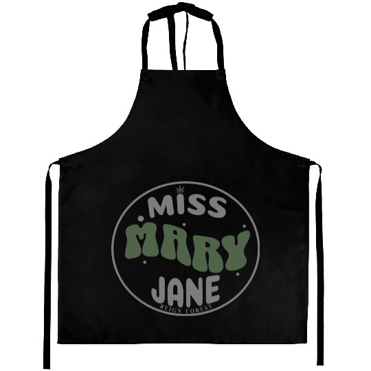 Miss Mary Jane Marijuana Funny Graphic Aprons