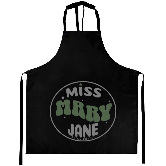 Miss Mary Jane Marijuana Funny Graphic Aprons