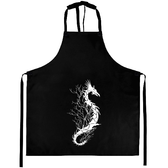 Sea life, sea dragon, white Aprons