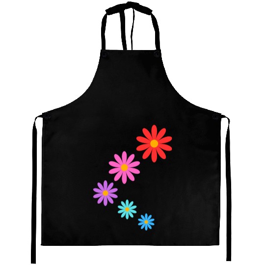 falling multi colored flowers Aprons