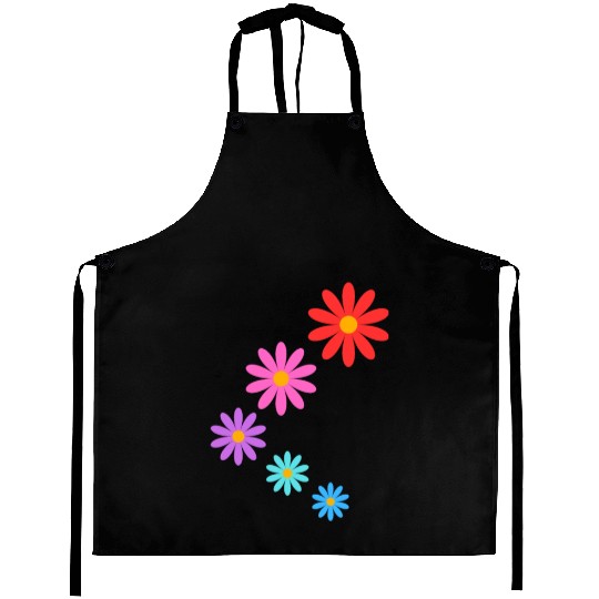 falling multi colored flowers Aprons
