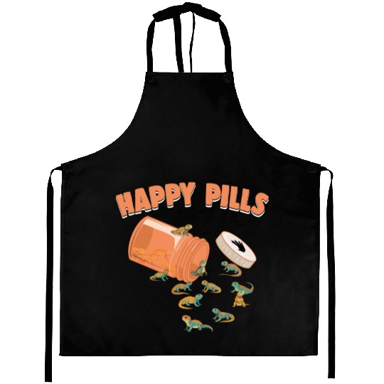 Happy Pills Uromastyx Funny Lizard Lovers Humor Aprons