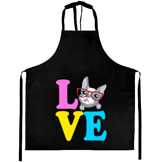 Boston Terrier Sunglasses I Love My Boston Terrier Aprons