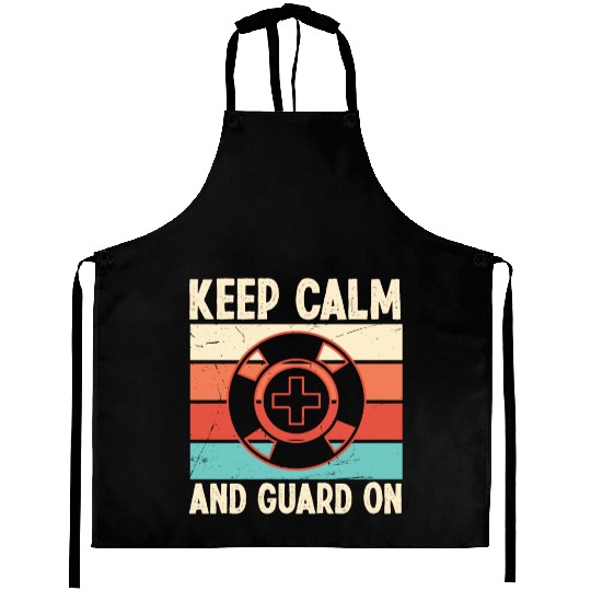 Lifeguard keep calm guard on swimming pool guard Aprons
