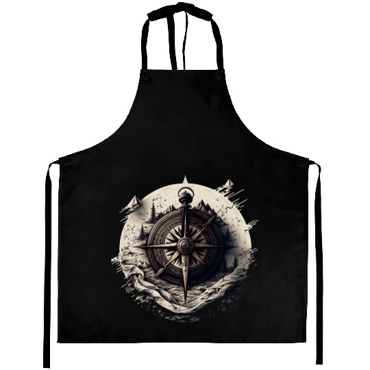 navy compass Aprons