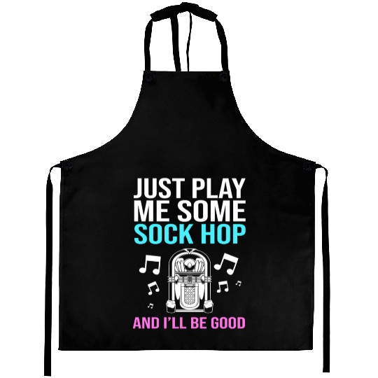 Sock Hop Music Quote 50s Rockabilly Sock Hop Aprons