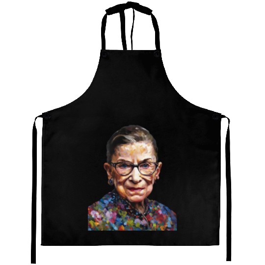 Ruth Bader Ginsburg portrait in a Monet style Aprons