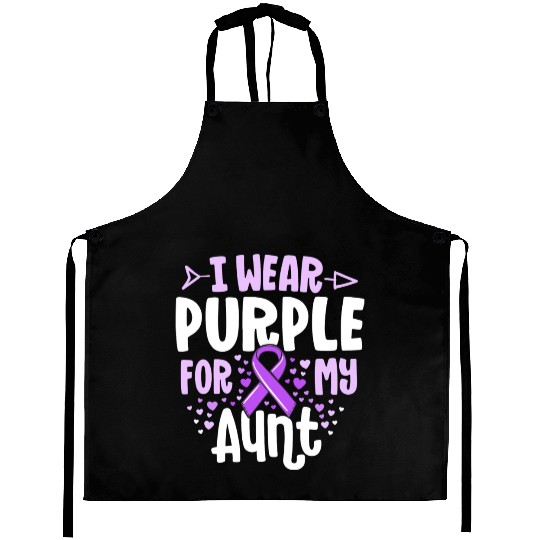 I Wear Purple For My Aunt Alzheimers Family Aprons