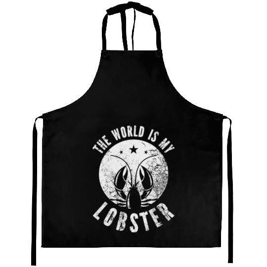 The World Is My Lobster Funny Vintage Graphic Aprons