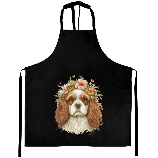 Cavalier King Charles Spaniel Flower Crown Dog Flo Aprons