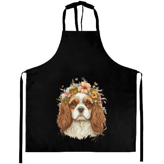 Cavalier King Charles Spaniel Flower Crown Dog Flo Aprons