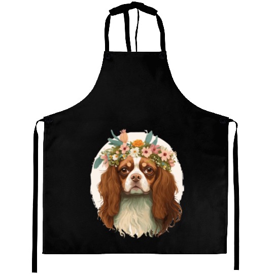 Cavalier King Charles Spaniel Flower Crown Pet Dog Aprons