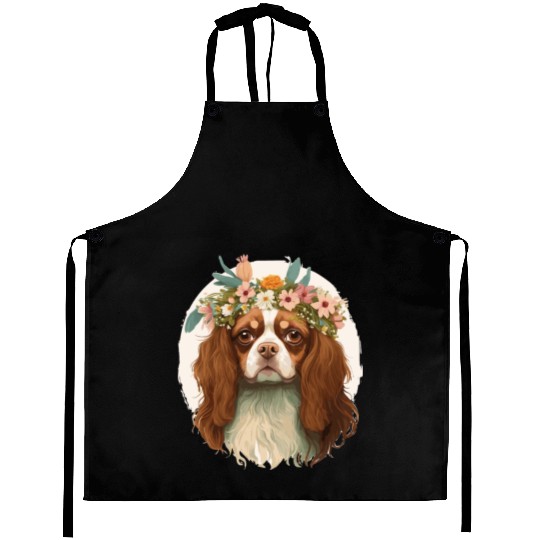 Cavalier King Charles Spaniel Flower Crown Pet Dog Aprons