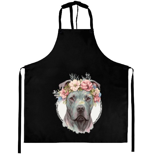 Cute Cane Corso Flower Crown Pet Dog Puppy Aprons