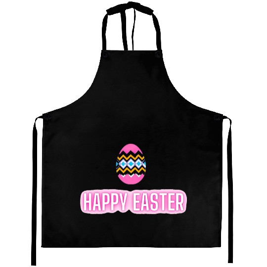 Happy easter colored eggs design Aprons