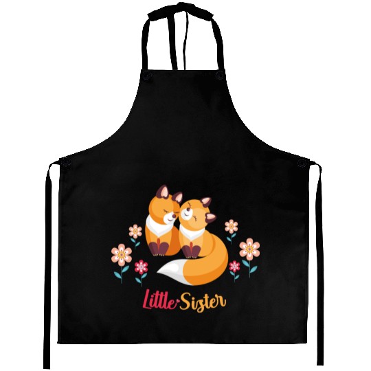 Cute Fox Siblings Gift for Little Sister Aprons